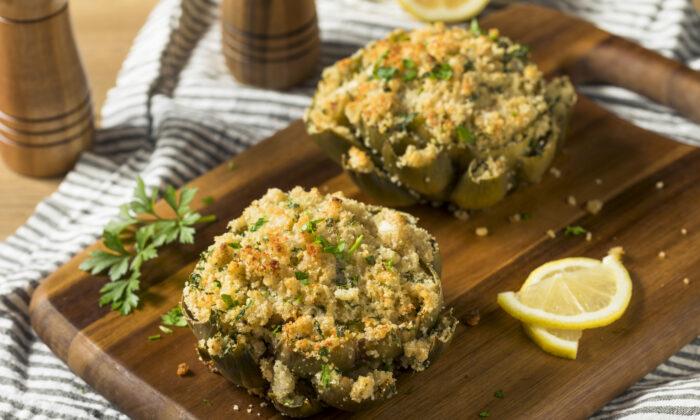 Spring Is the Time to Enjoy These Baked Stuffed Artichokes