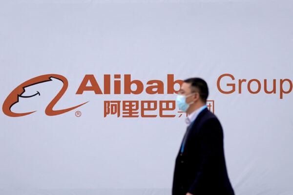 A logo of Alibaba Group at the World Internet Conference in Wuzhen, Zhejiang Province, China, on Nov. 23, 2020. (Aly Song/Reuters)