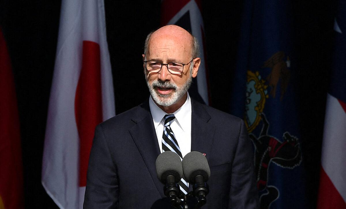 A 2021 file image of Pennsylvania Governor Tom Wolf. Republicans agreed to a new a new Congressional district map for the state last month, but Wolf vetoed it.<br/>(Mandel Ngan/AFP via Getty Images)