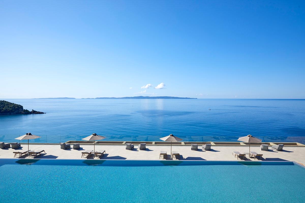 Pool with a view: looking out to the Ionian Sea. (Courtesy of Marbella Elix)