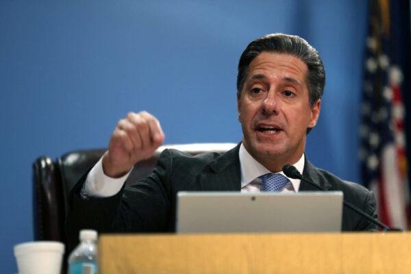 Alberto Carvalho, then Miami-Dade Schools superintendent, is seen during a school board meeting in Miami, Fla., on March 1, 2018. (Joe Raedle/Getty Images)