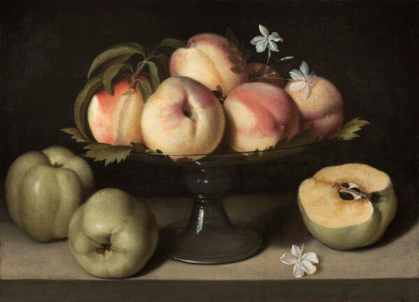 "Glass Tazza With Peaches, Jasmine Flowers and Apples," 1607, by Fede Galizia. Oil on panel; 11 7/8 inches by 16 3/8 inches.  Gift of Mr. and Mrs. Michal Hornstein; Montreal Museum of Fine Arts. (Montreal Museum of Fine Arts)