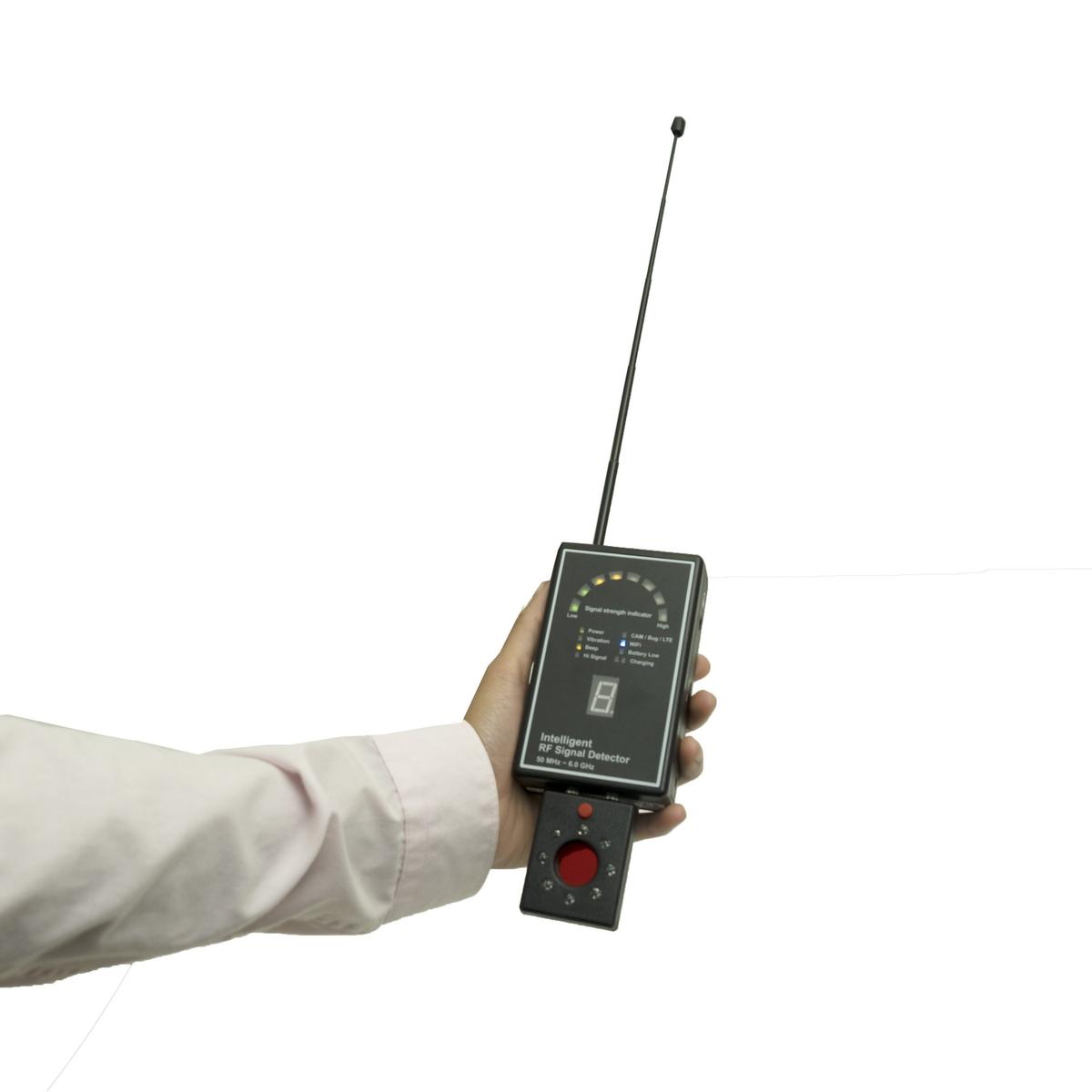 Not all "bugs" are insects. A radio frequency scanner can detect hidden listening devices. (Courtesy of Minigadgets, Inc.)