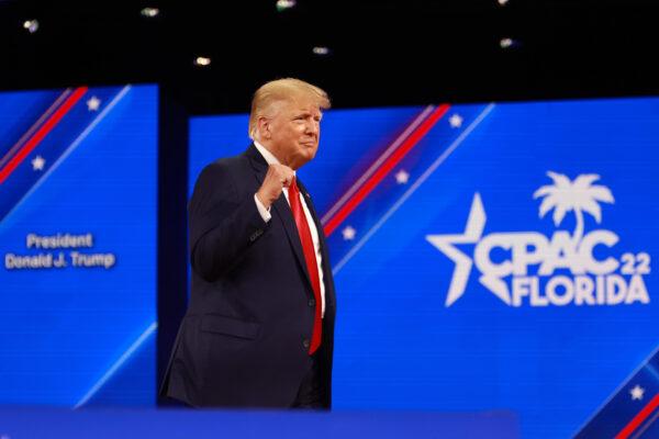 Former President Donald Trump speaks during the Conservative Political Action Conference at The Rosen Shingle Creek in Orlando, Fla., on Feb. 26, 2022. (Joe Raedle/Getty Images)