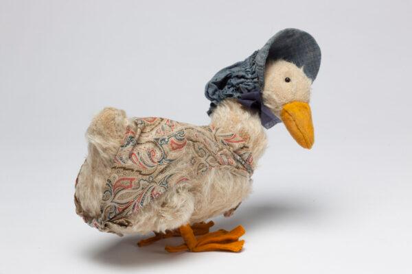"Jemima Puddle Duck," circa 1925, made by J.K. Farnell & Co. Ltd., England. Soft toy, mohair, felt, and glass. (Courtesy of Frederick Warne & Co.)