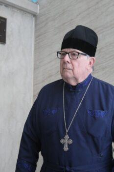 The Rev. John Nakonachny of St. Vladimir Ukrainian Orthodox Cathedral in Parma, Ohio on Feb. 26, 2022. (Michael Sakal/the Epoch Times)