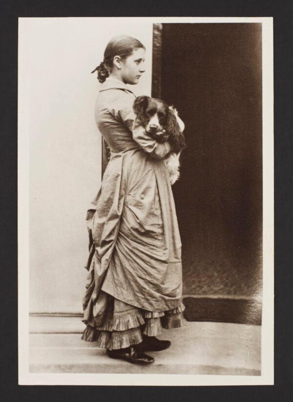 Beatrix Potter, aged 15, with her dog Spot, circa 1880–1881, by Rupert Potter. Print on paper. Linder bequest, Victoria and Albert Museum, London. (Victoria and Albert Museum, London)