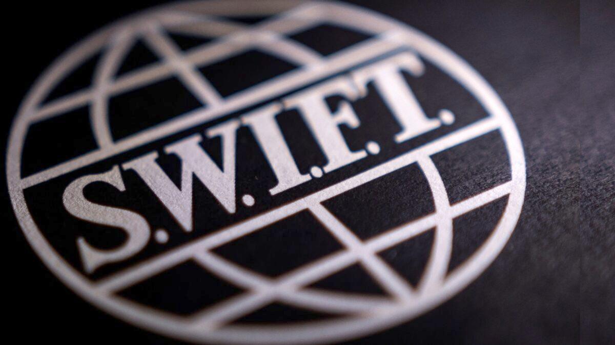 SWIFT logo is seen in this illustration taken in Bosnia and Herzegovina on Feb. 25, 2022. (Dado Ruvic/Illustration via Reuters)