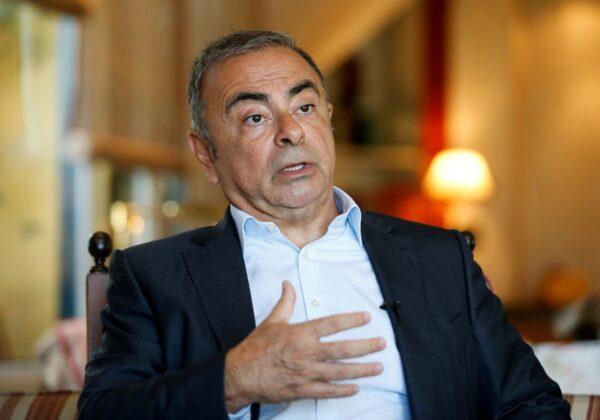 Fugitive former car executive Carlos Ghosn, gestures as he talks during an interview with Reuters in Beirut, Lebanon, on June 14, 2021. (Mohamed Azakir/Reuters)