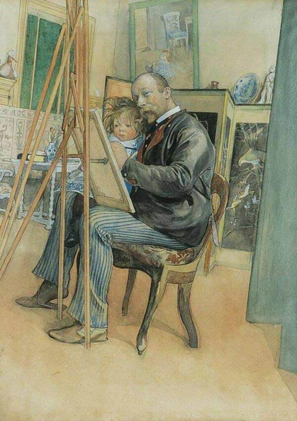 "Self-Portrait With Brita," 1898, by Carl Larsson. Private collection.<span style="color: #ff0000;"> </span>(Public Domain)