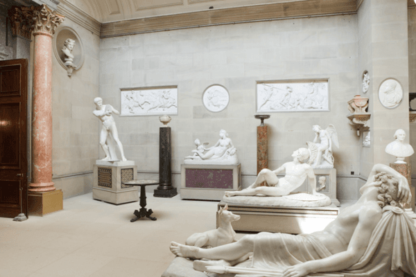 Pending their tastes, after dinner, party guests could enjoy games of charades and billiards, be entertained by music performances, or simply mingle and admire the collection of Canova sculptures in the the sculpture gallery. (David Vintiner/Chatsworth House Trust)