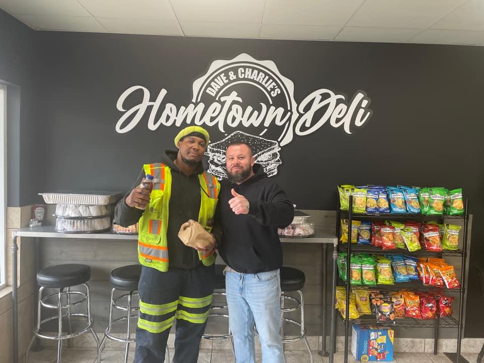 Mike Nance with Carlos Gonzales, co-owner of Dave and Charlie's Hometown Deli. (Courtesy of <a href="https://www.facebook.com/dave.kuban.5">Dave Kuban</a>)