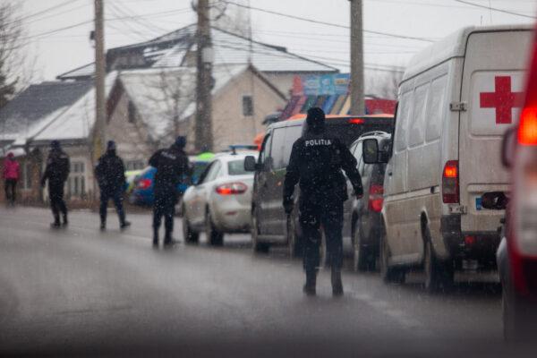 One of the many armed checkpoints through which Project Dynamo must navigate to safely evacuate Americans and citizens from other countries fleeing war-ravaged Kyiv during the Russian invasion. (Courtesy James Judge, Project Dynamo)