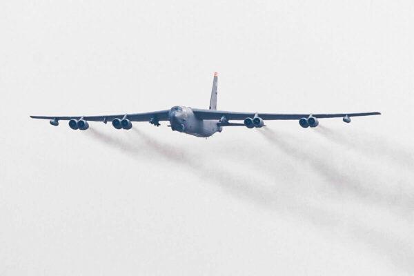 The B-52 bomber has been the "workhorse" of the Air Force's long-range strike fleet and will remain so until replaced by the B-21 Raider gradually in the coming decades. (Chung Sung-Jun/Getty Images)