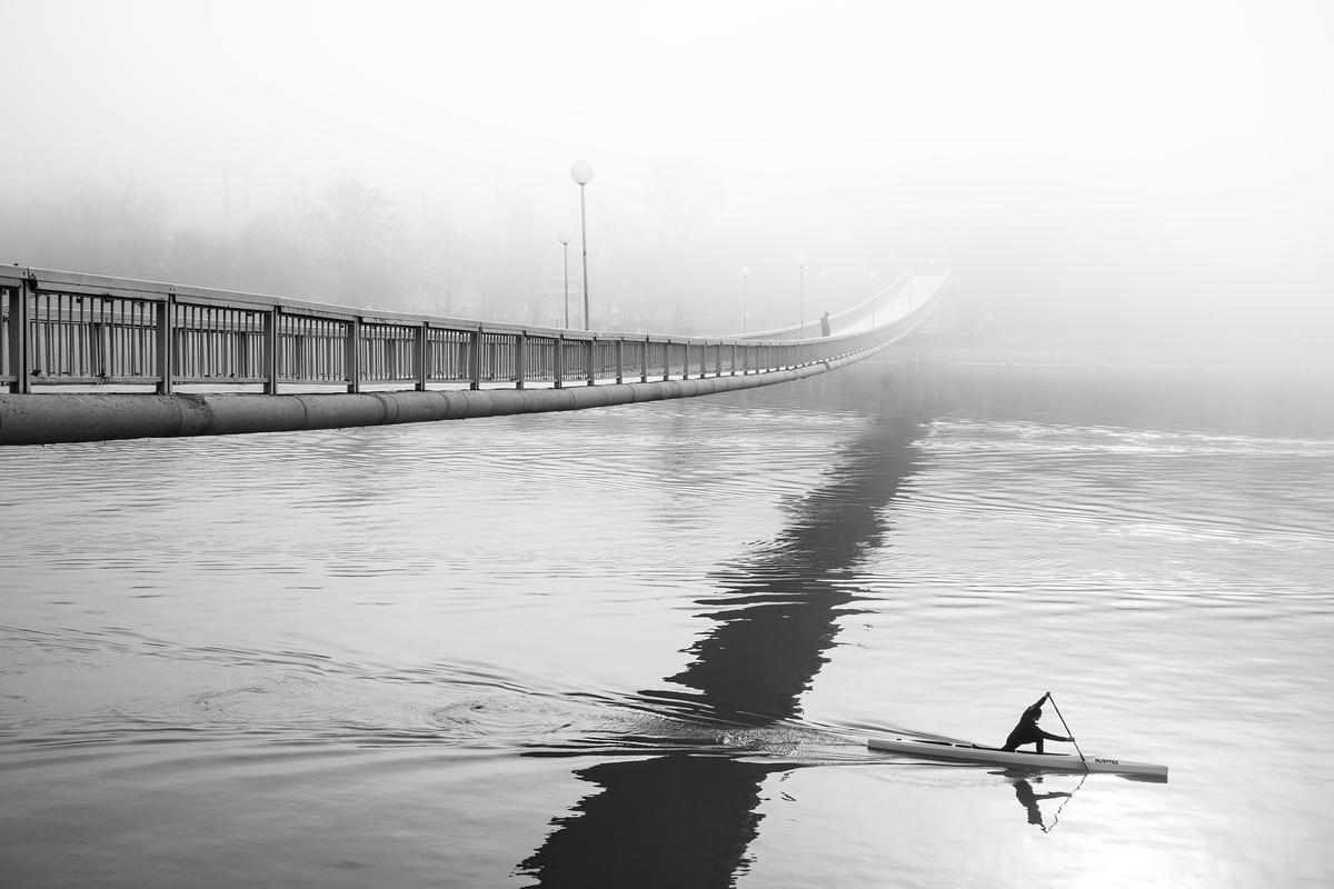 "Foggy Morning" by Minko Mihaylov, Bulgaria; "A foggy morning by the Rowing Canal in the city of Plovdiv, Bulgaria." (© Minko Mihaylov, Bulgaria, Winner, National Awards, Lifestyle, 2022 Sony World Photography Awards)