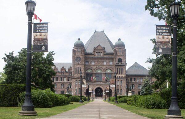 The Ontario legislature at Queen's Park in Toronto on June 18, 2021. (The Canadian Press/Chris Young)
