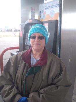 Teri Turner at a Speedway station in Brookville, Ohio on March 8, 2022.  (Michael Sakal/The Epoch Times)