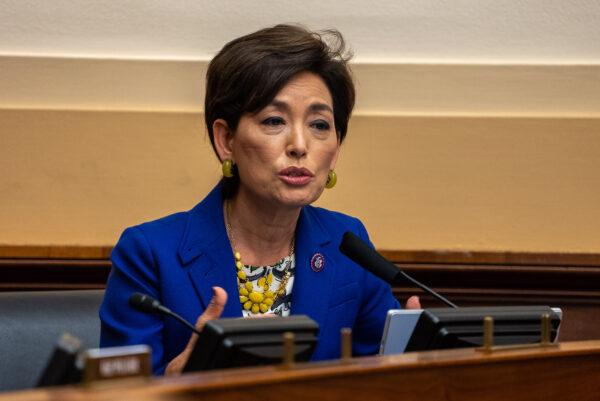 U.S. Rep. Young Kim (R-Calif.) questions Secretary of State Antony Blinken during a hearing of the House Committee on Foreign Affairs on Capitol Hill in Washington, DC. on March 10, 2021. (Ken Cedeno-Pool/Getty Images)
