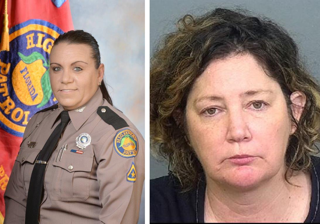 (Left) Trooper Toni Schuck, 47; (Right) DUI suspect Kristen Kay Watts, 52. (Courtesy of <a href="http://www.flhsmv.gov/fhp">Florida Highway Patrol</a>)
