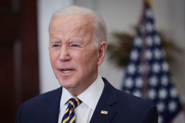 President Joe Biden speaks in Washington on March 8, 2022. (Win McNamee/Getty Images)
