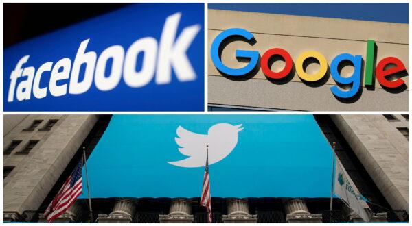 Facebook, Google, and Twitter logos in a combination photo from Reuters files. (Reuters)