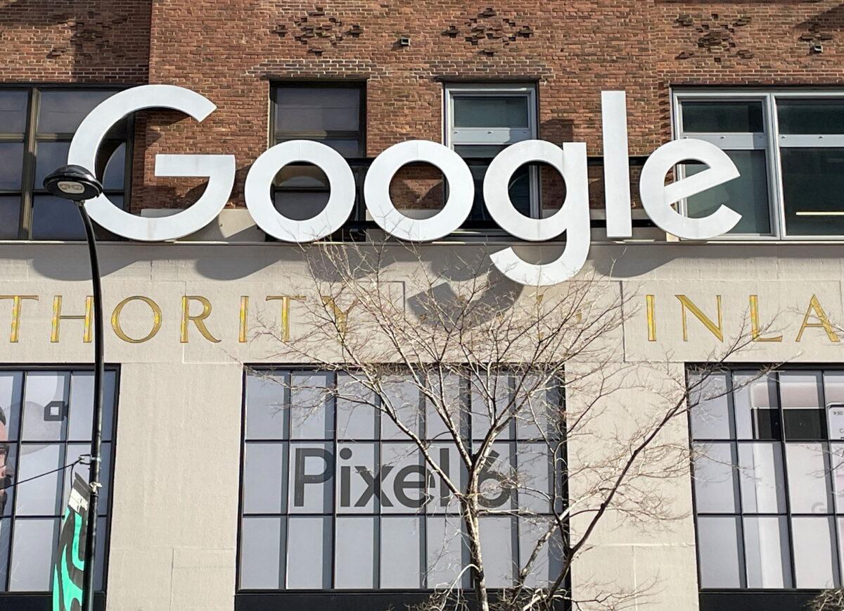 The facade of a Google office is seen in New York on Feb. 10, 2022. (Paresh Dave/Reuters)