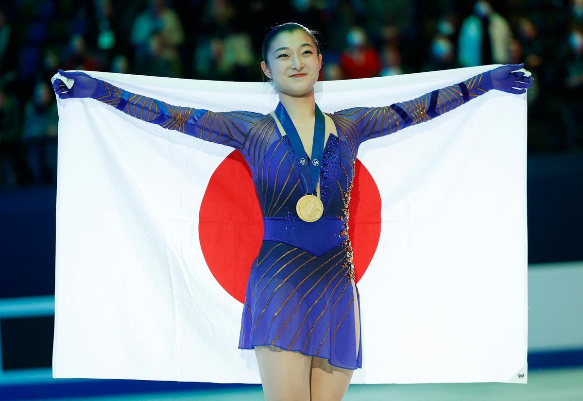 Japan’s Sakamoto Wins Women’s Figure Skating Title at Depleted World Championships