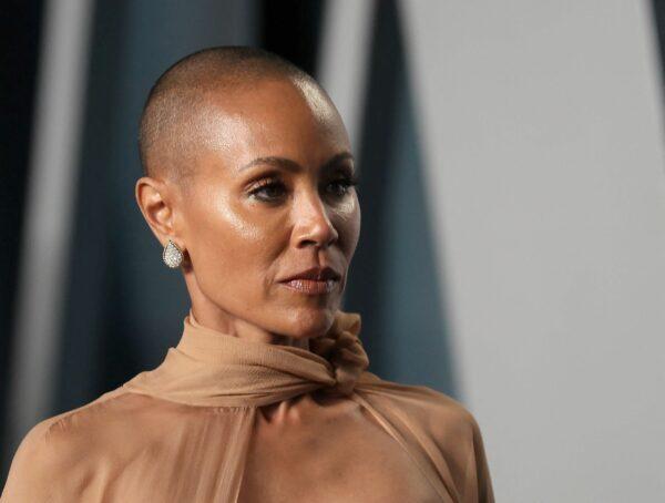 Jada Pinkett Smith arrives at the Vanity Fair Oscar party during the 94th Academy Awards in Beverly Hills, Calif., on March 27, 2022. (Danny Moloshok/Reuters)