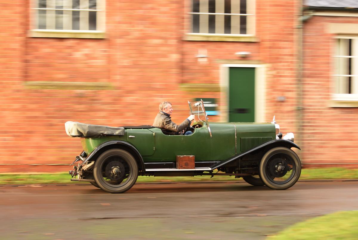 Mark driving his 1931 Alvis. (Courtesy of Caters News)