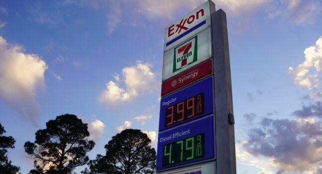 Gas prices went up at least 10 cents per gallon in less than 24 hours at many East Texas gas stations on March 9, 2022, forcing local residents to cut travel and vacation plans. (Patrick Butler/The Epoch Times)
