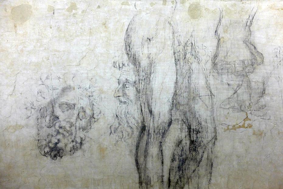 A drawing by the Renaissance master Michelangelo, found in the secret room under the new sacristy of the Medici Chapel in the Basilica di San Lorenzo in Florence, Italy. (Claudio Giovannini/AFP/Getty Images)