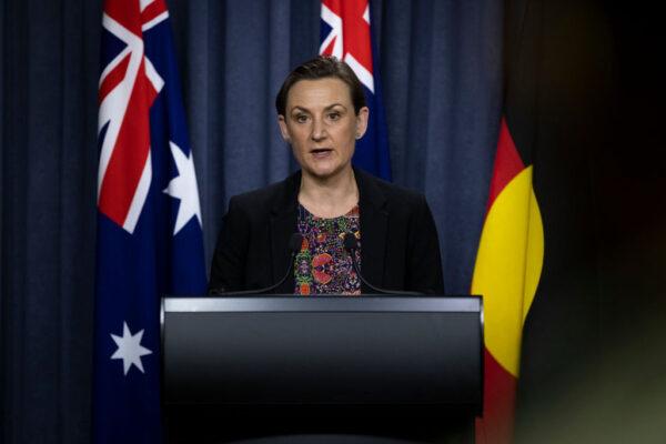 Western Australia Health Minister Amber-Jade Sanderson at Dumas House in Perth, Australia on Dec. 24, 2021. (Photo by Matt Jelonek/Getty Images)