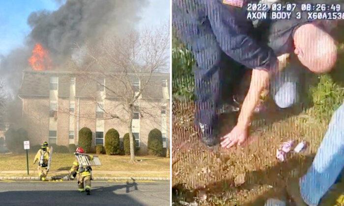 Dad and Toddler Drop From 2nd-Floor Window Into Rescuers’ Arms to Escape Apartment Fire