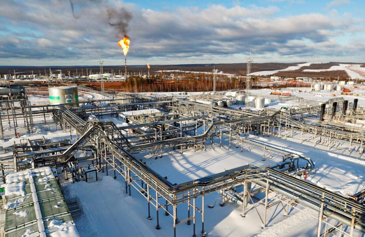 A general view shows an oil treatment plant in the Yarakta Oil Field in Irkutsk Region, Russia, on March 10, 2019. (Reuters/Vasily Fedosenko)