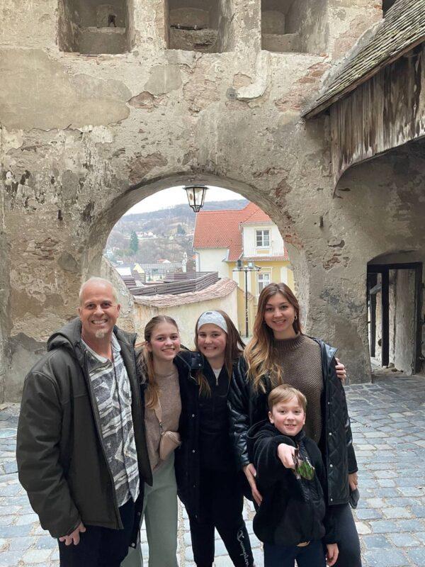 Todd Gallagher, a Baptist missionary, and his family visiting the Transylvania region of Romania. Gallagher and his family are currently helping Ukrainian war refugees. (Photo courtesy of Todd Gallagher)