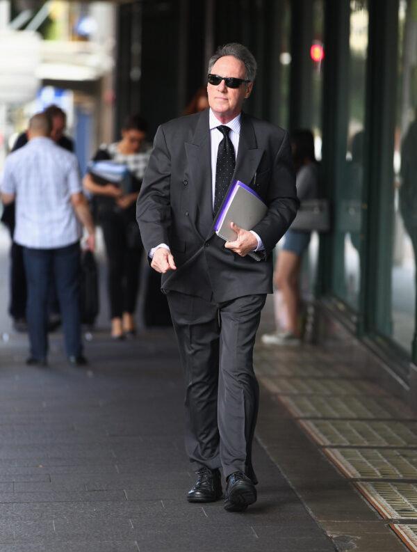 Actor Robert Hughes arrives at Downing Centre Local Court in Sydney, Australia, on Feb. 25, 2014. (Don Arnold/Getty Images)