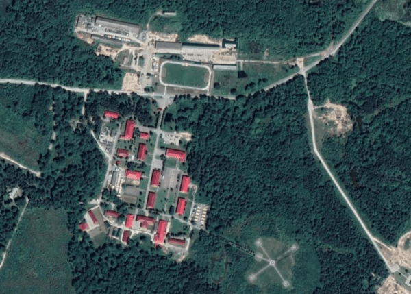 A satellite view of the International Peacekeeping and Security Center in Yavoriv, Ukraine. (Google Maps)