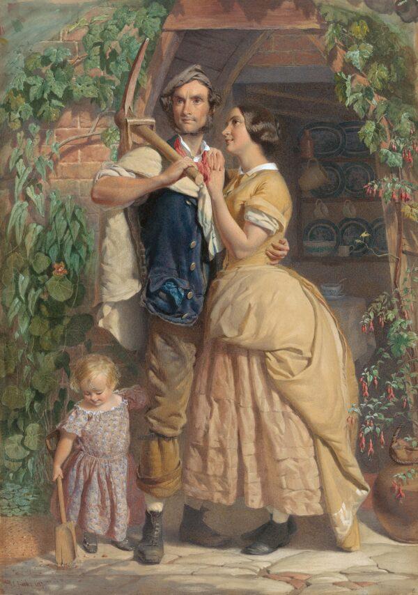 "The Sinews of Old England," 1857, by George Hicks. Watercolor, graphite, gouache, on paper; 29 1/2 inches by 20 7/8 inches. Friends of British Art Fund, Yale Center for British Art. (Public Domain)