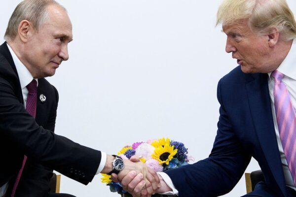 U.S. President Donald Trump meets with Russia's President Vladimir Putin during the G20 summit in Osaka on June 28, 2019. (Brendan Smialowski/AFP via Getty Images)