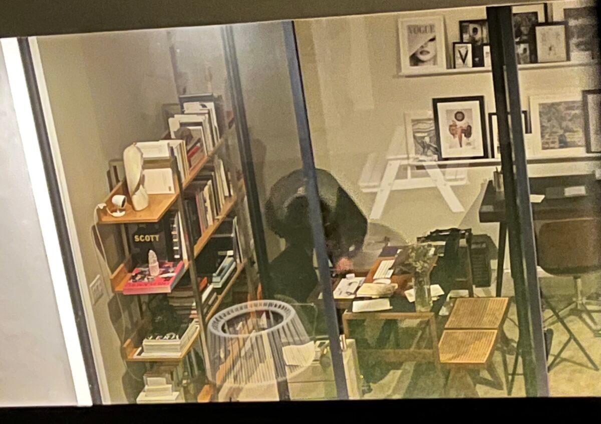An intruder rummages through personal belongings in Los Angeles. (Courtesy of Mandy Madden Kelley)