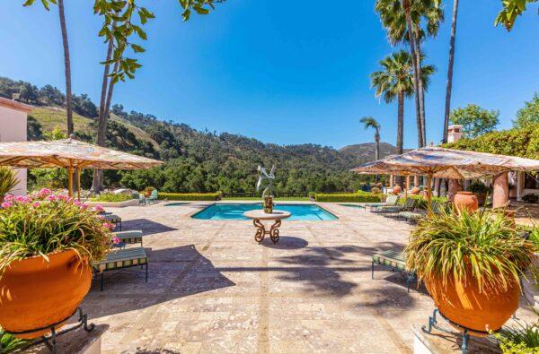 Malibu Ranch Estate; a view of the pool area.(Courtesy of Jade Mills)