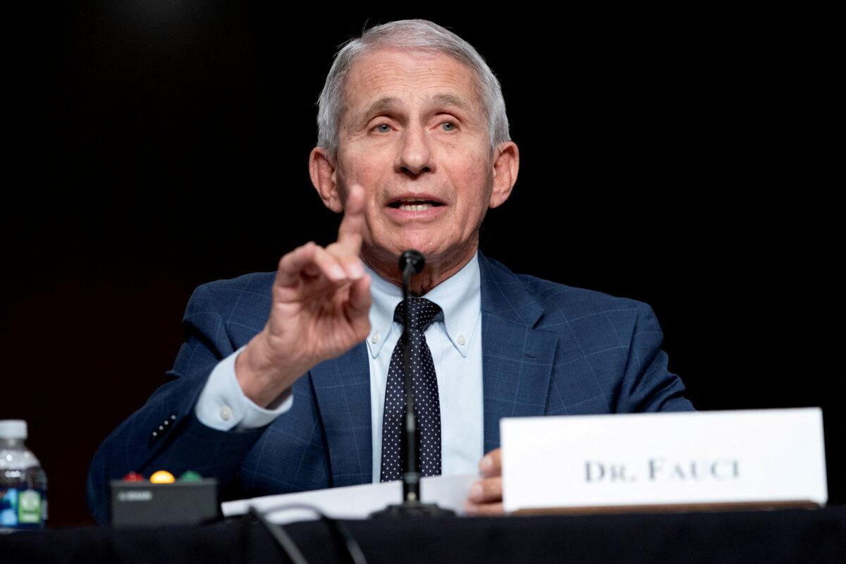  Dr. Anthony Fauci, director of the National Institute of Allergy and Infectious Diseases, responds to questions during a congressional hearing in Washington in a file image. (Greg Nash/Pool via Reuters)