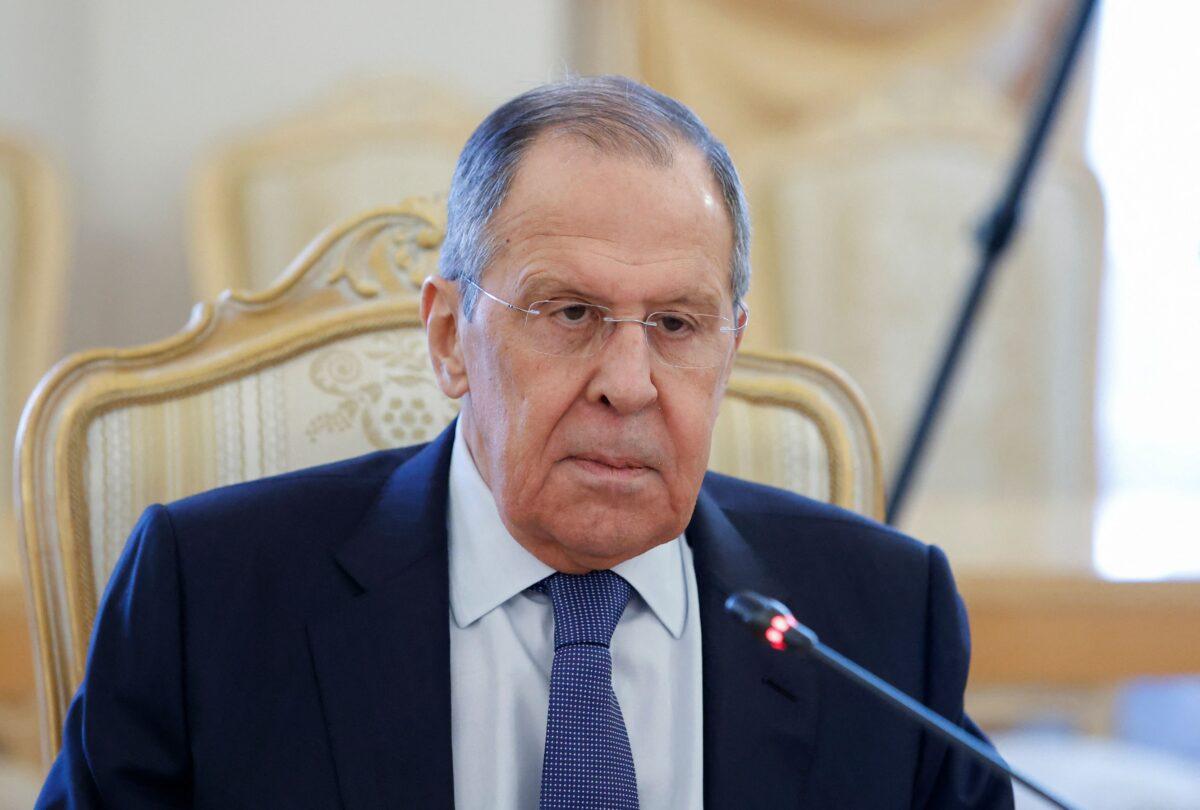 Russian Foreign Minister Sergei Lavrov attends a meeting with his Turkish counterpart in Moscow, on March 16, 2022. (Maxim Shemetov/Pool/AFP via Getty Images)