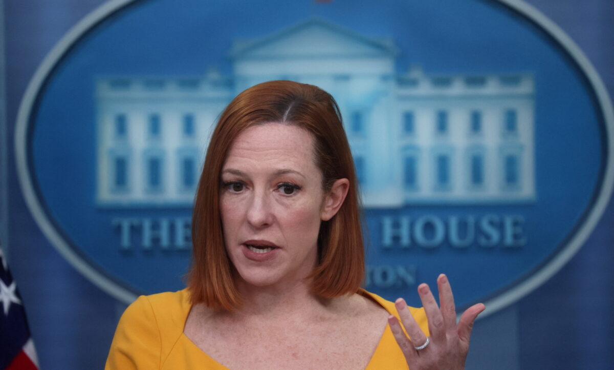 White House press secretary Jen Psaki holds a press briefing at the White House on March 15, 2022. (Leah Millis/File Photo/Reuters)