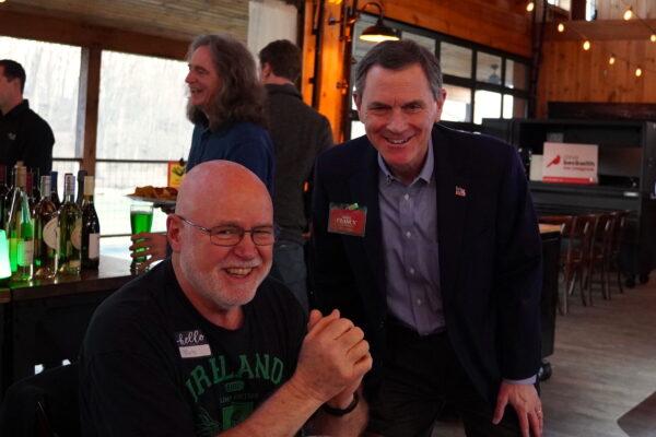 Mike Clancy (R), a Republican candidate for the 10th Congressional District of Virginia, at a Patriot Pub forum in Hamilton, Va., on Mar. 17, 2022. (Terri Wu/The Epoch Times)