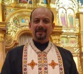 The Rev. Michael Hontaruk of St. Vladimir Ukrainian Orthodox Church in Parma, Ohio's Ukrainian Village. Hontaruk's brother-in-law is fighting against the Russians in Ukraine. (Michael Sakal/The Epoch Times)