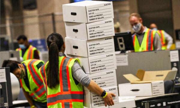 Election workers count ballots in Philadelphia, on Nov. 4, 2020. (Spencer Platt/Getty Images)