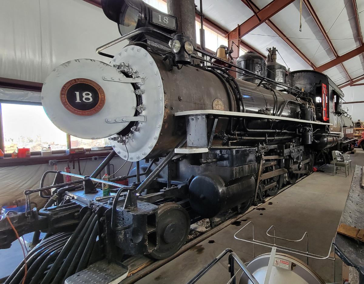 A steam locomotive dating back to 1911 is popular with visitors to the Eastern California Museum in Independence, California. (Courtesy of Jim Farber)