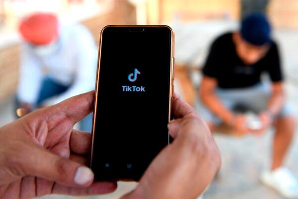 Users browse through the Chinese-owned video-sharing TikTok app on a smartphone in Amritsar, India, on June 30, 2020. (Narinder Nanu/AFP via Getty Images)