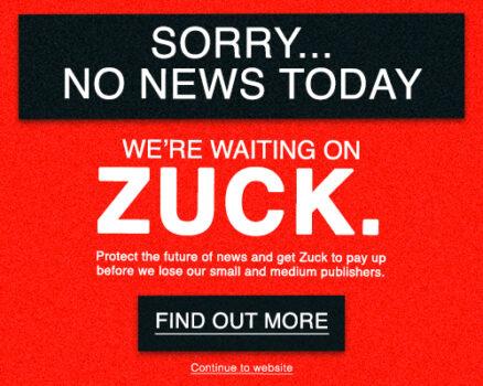 Banner for #waitingforzuck campaign. (Supplied/Waitingforzuck campaign)